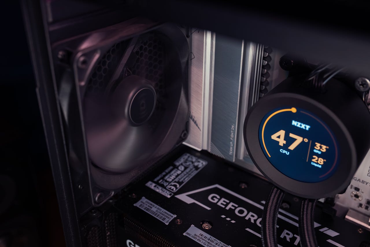 Detailed view of a gaming PC